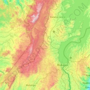 Kabare (chefferie) topographic map, elevation, terrain