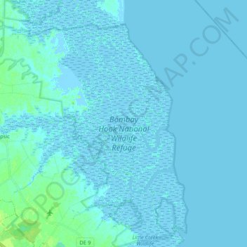 Bombay Hook National Wildlife Refuge topographic map, elevation, terrain