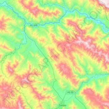 Río Negro topographic map, elevation, terrain