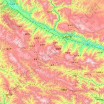 Honghe County topographic map, elevation, terrain