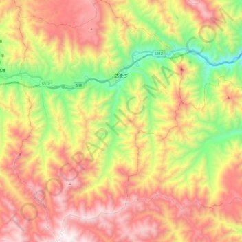 达麦乡 topographic map, elevation, terrain