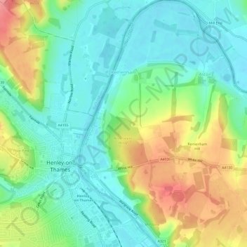Remenham topographic map, elevation, terrain
