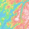 Hardangerfjord topographic map, elevation, terrain