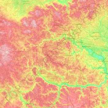 Moskva River topographic map, elevation, terrain
