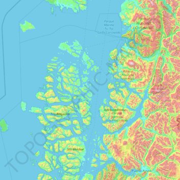 Cisnes topographic map, elevation, terrain