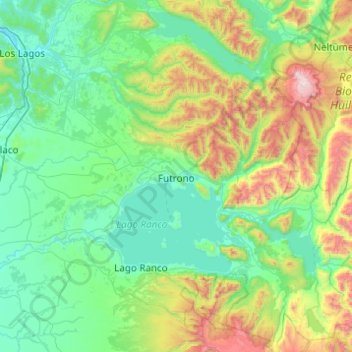 Futrono topographic map, elevation, terrain