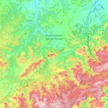 Valderrobres topographic map, elevation, terrain