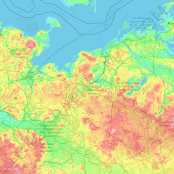 Mecklenburg topographic map, elevation, terrain