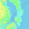 Strangford Lough topographic map, elevation, terrain