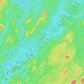 Lac Maude topographic map, elevation, terrain