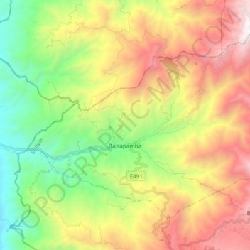 Balsapamba topographic map, elevation, terrain