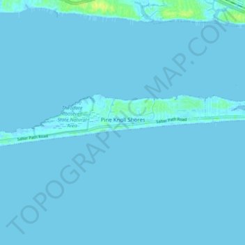 Pine Knoll Shores topographic map, elevation, terrain