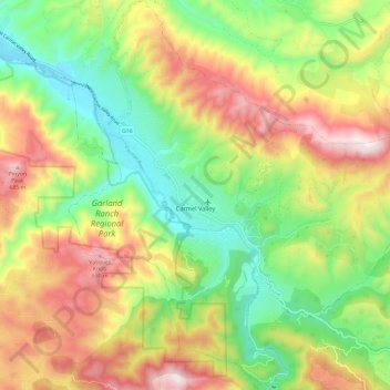 Carmel Valley topographic map, elevation, terrain
