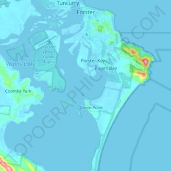 Forster topographic map, elevation, terrain