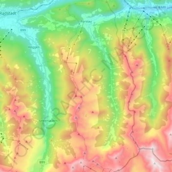 Forstau topographic map, elevation, terrain