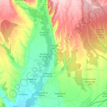 Cimanes del Tejar topographic map, elevation, terrain