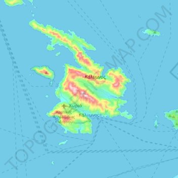 Municipality of Kalymnos topographic map, elevation, terrain