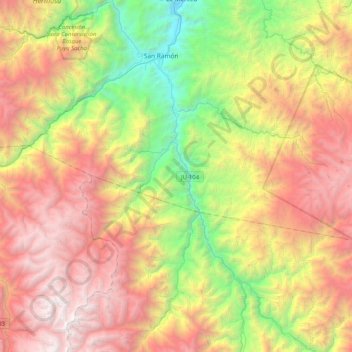 Vitoc topographic map, elevation, terrain