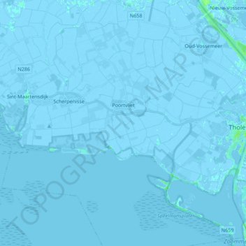 Poortvliet topographic map, elevation, terrain