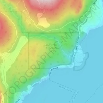 Bear Creek Provincial Park topographic map, elevation, terrain