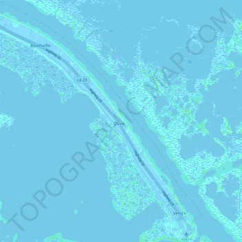 Boothville-Venice topographic map, elevation, terrain