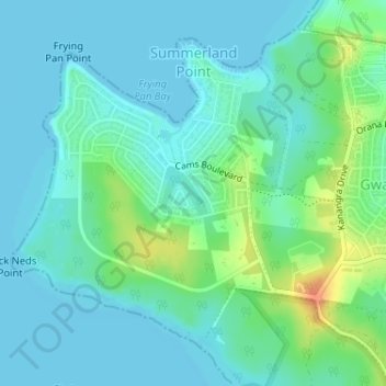 Summerland Point topographic map, elevation, terrain