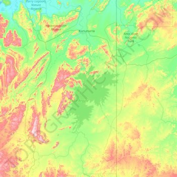 Lake Argyle topographic map, elevation, terrain