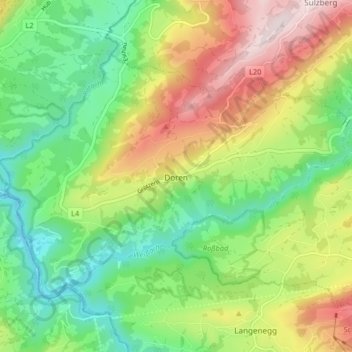 Doren topographic map, elevation, terrain