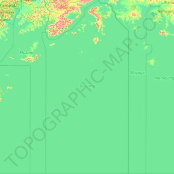 Buvuma topographic map, elevation, terrain