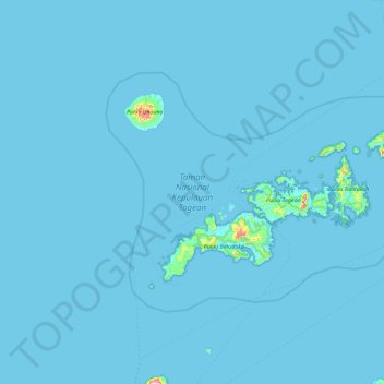Kepulauan Togean National Park topographic map, elevation, terrain