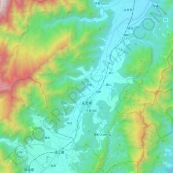 富里鄉 topographic map, elevation, terrain