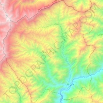 Ghaziabad topographic map, elevation, terrain