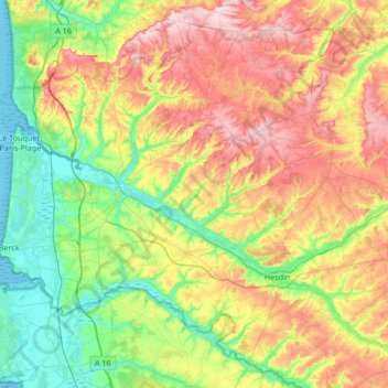Montreuil topographic map, elevation, terrain
