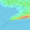 Granma topographic map, elevation, terrain