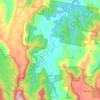 Numinbah Valley topographic map, elevation, terrain