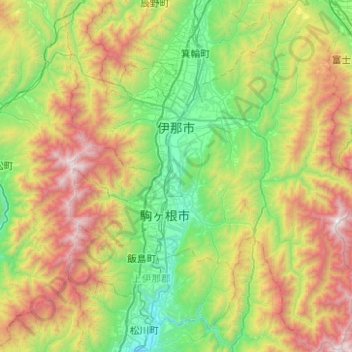 Ina topographic map, elevation, terrain