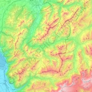 District de la Riviera-Pays-d’Enhaut topographic map, elevation, terrain