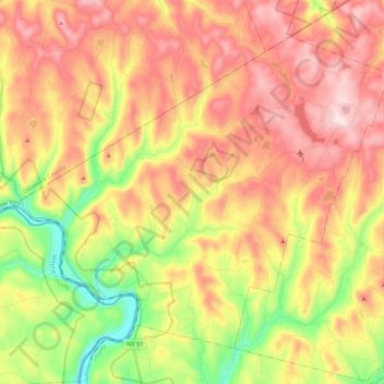 Town of Fremont topographic map, elevation, terrain