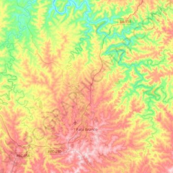 Pato Branco topographic map, elevation, terrain