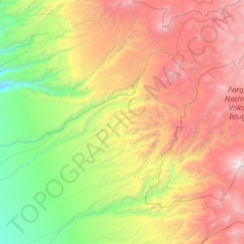 Camiña topographic map, elevation, terrain