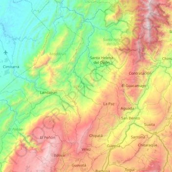 Vélez topographic map, elevation, terrain