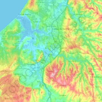 Óbidos topographic map, elevation, terrain