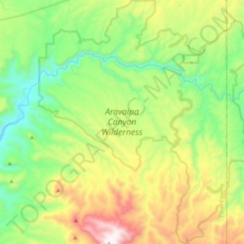 Aravaipa Canyon Wilderness Area topographic map, elevation, terrain