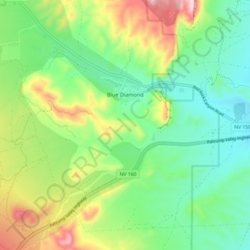Blue Diamond topographic map, elevation, terrain