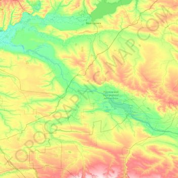 Manytch topographic map, elevation, terrain