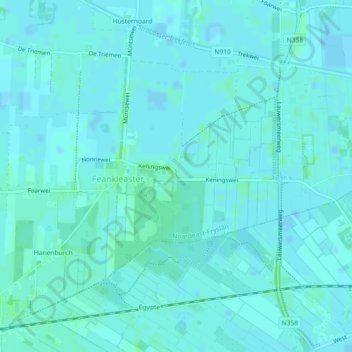 Veenklooster topographic map, elevation, terrain