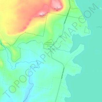 Liawenee topographic map, elevation, terrain