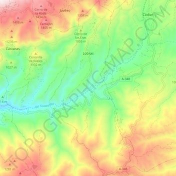 Lobras topographic map, elevation, terrain