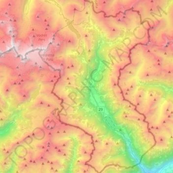 Bernina topographic map, elevation, terrain
