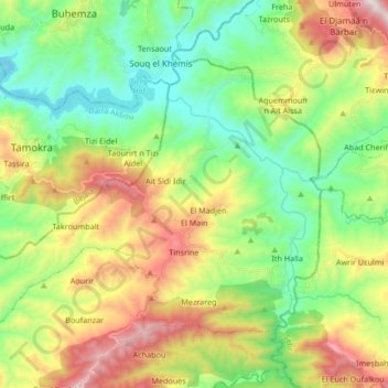 El Main topographic map, elevation, terrain